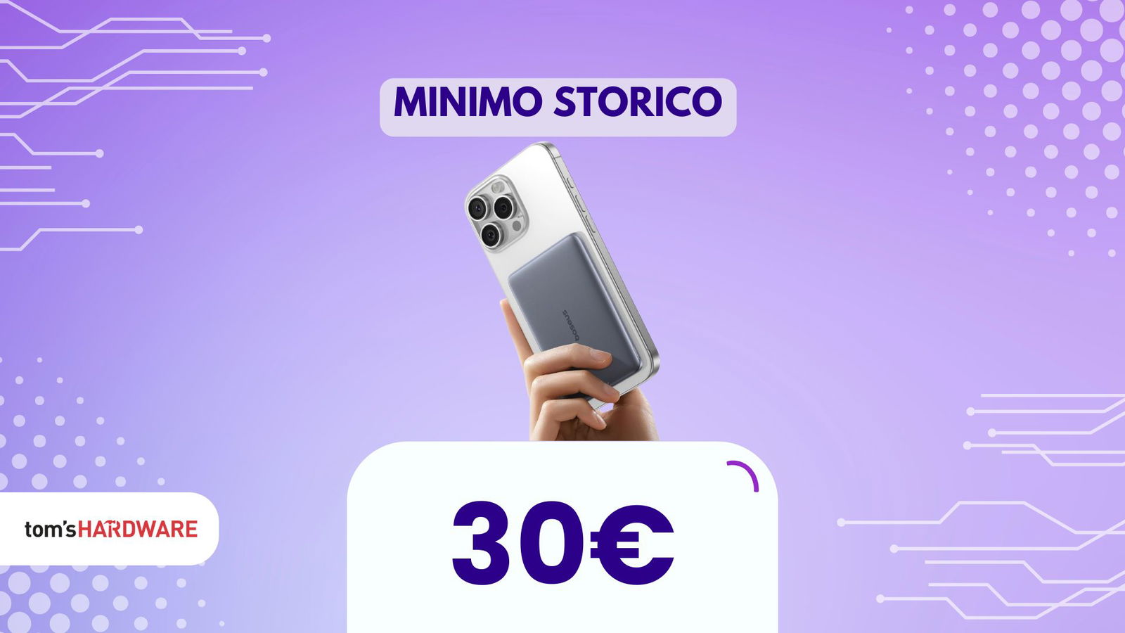 Con questa powerbank in sconto mai visto, ricarichi l’iPhone via wireless o con cavo