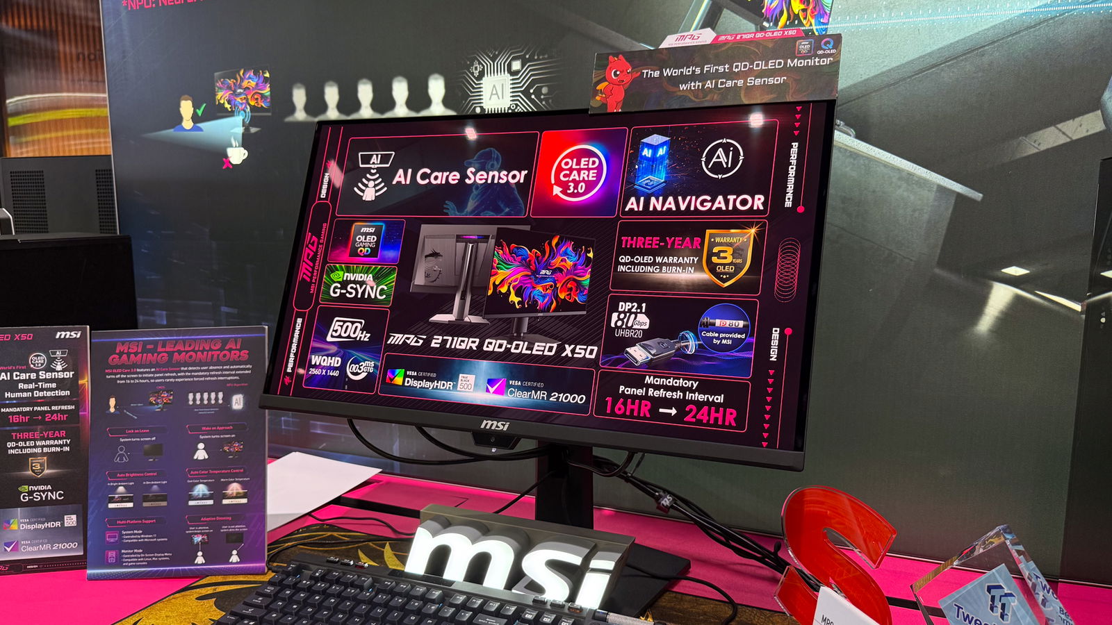 Da MSI monitor QD-OLED 500Hz, uno schermo enorme per i case e tante altre novità
