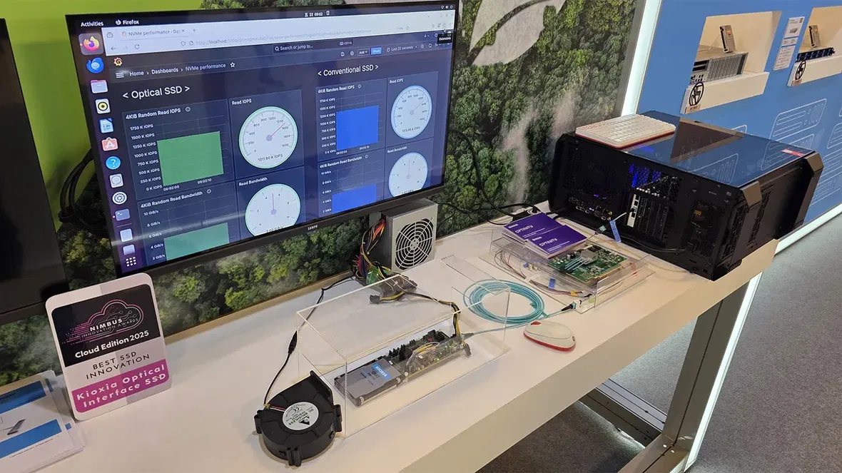 Kioxia mostra un SSD che non perde velocità per oltre 30 metri