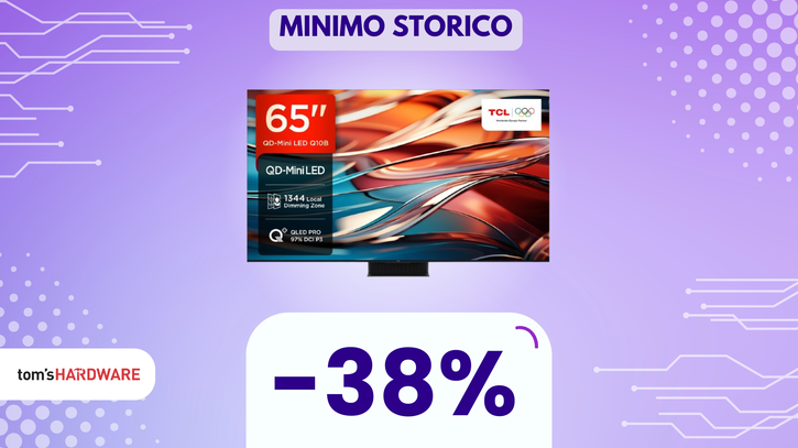 Immagine di TCL 65Q10B: la TV Mini LED da 65'' che rivoluziona il tuo salotto a MENO DI 1000€!