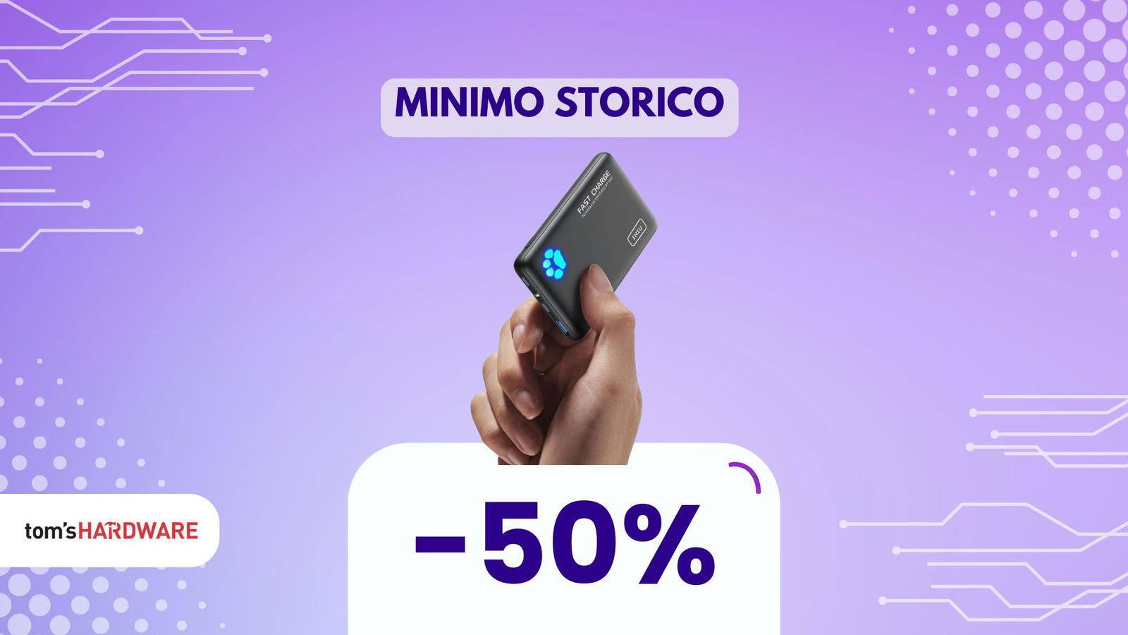 10.000 mAh nel palmo della mano: la powerbank top a soli 10€ su Amazon