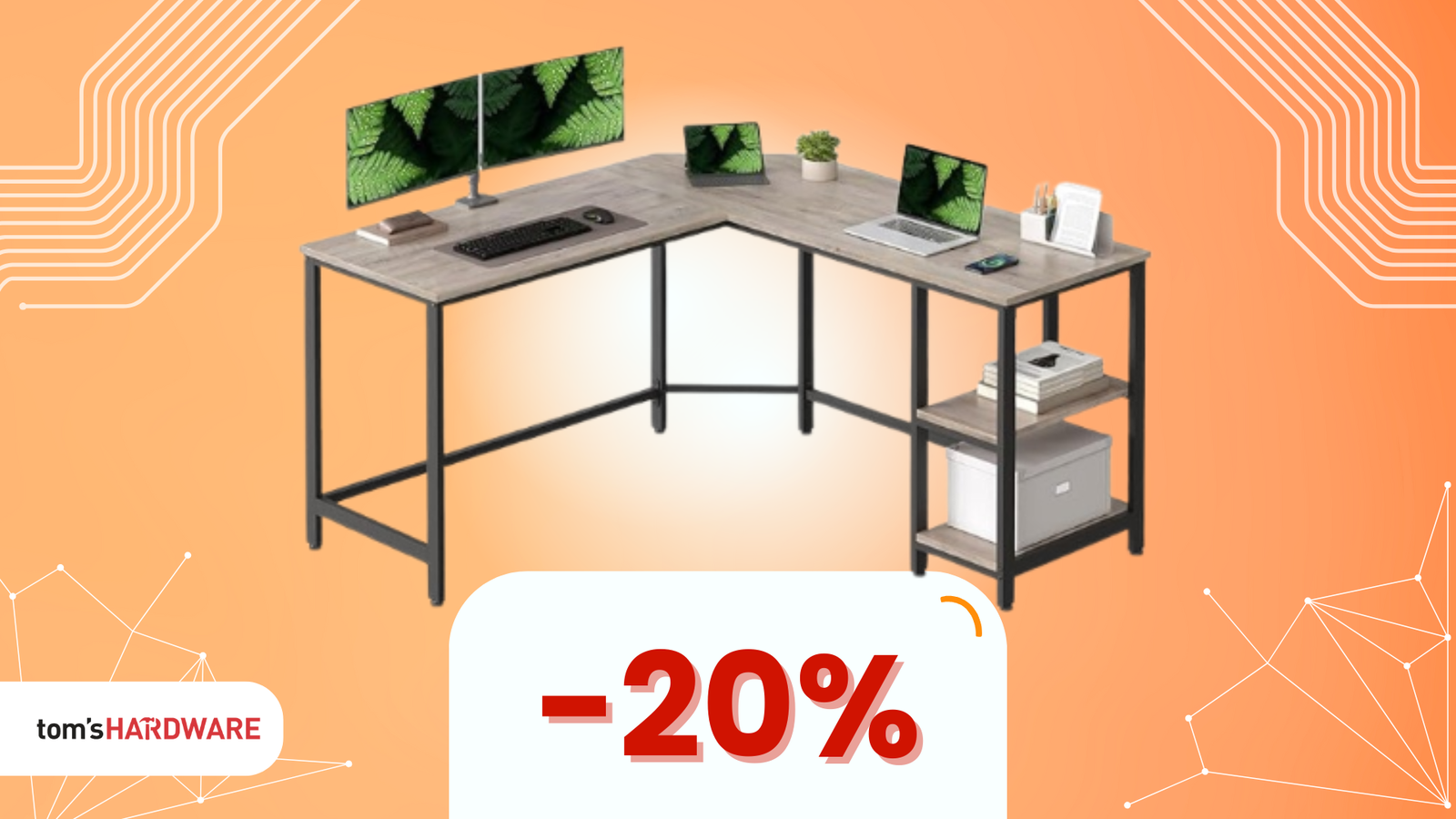 Immagine di Organizzati con stile: scrivania a forma di L a soli 88€!
