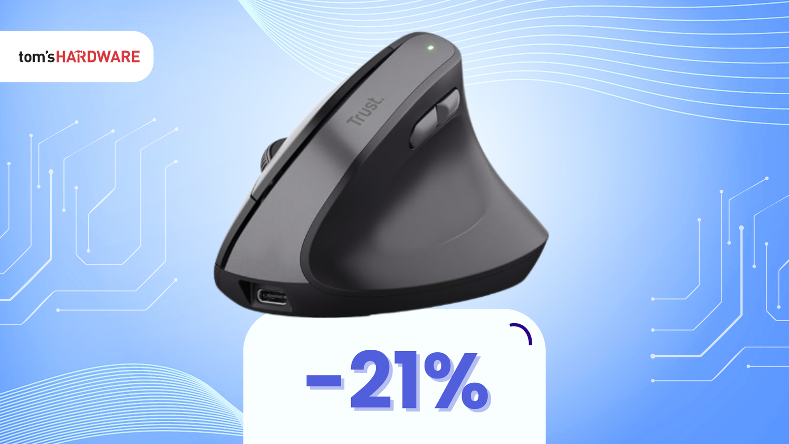 Immagine di Il mouse verticale Trust rispetta la tua mano a soli 22€!