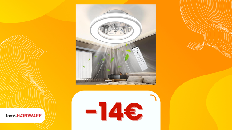 Immagine di Basta ventilatori brutti! Questo ventilatore da soffitto con luce LED è disponibile a soli 89€!