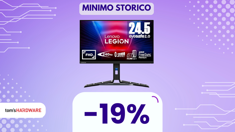 Immagine di Lenovo Legion R25f-30: monitor gaming 240Hz al MINIMO STORICO!