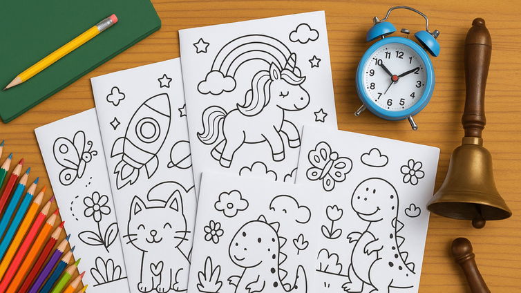 Immagine di Aspettando la campanella: 5 quaderni da colorare a meno di un euro