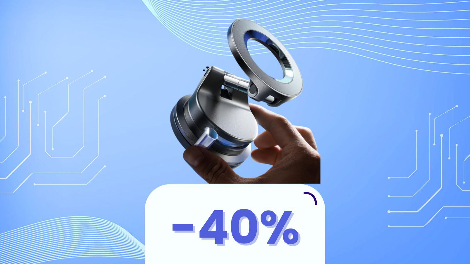 Dove lo metti, sta! Il supporto con magnete e ventosa è in super sconto