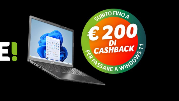 Immagine di Fino a 200€ di cashback su Acer: non sei obbligato a un solo store