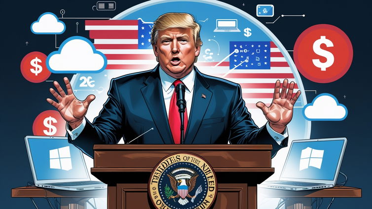 Immagine di Trump contro la Cina: stop all'export di software USA