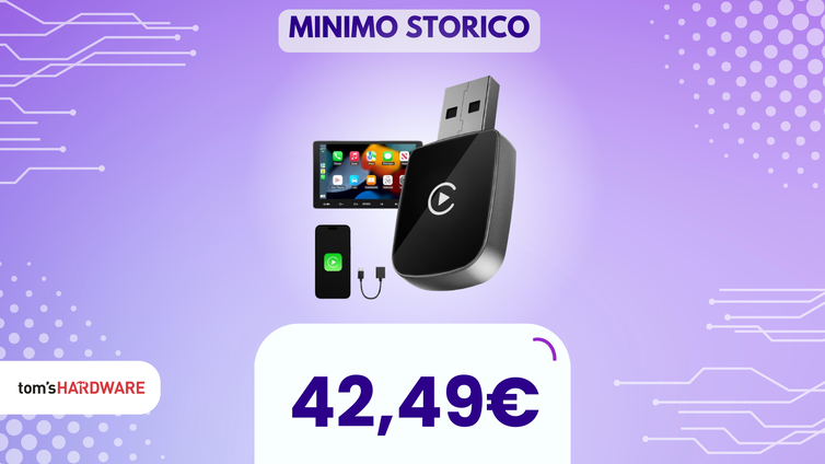 Immagine di Addio cavi: questo adattatore wireless per CarPlay è in SUPER SCONTO!
