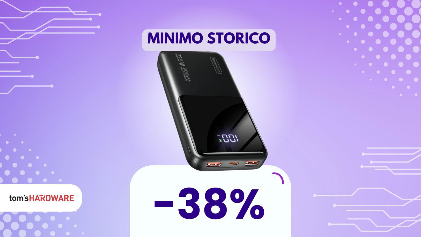 Mai più smartphone spenti: 20.000mAh sotto i 10€