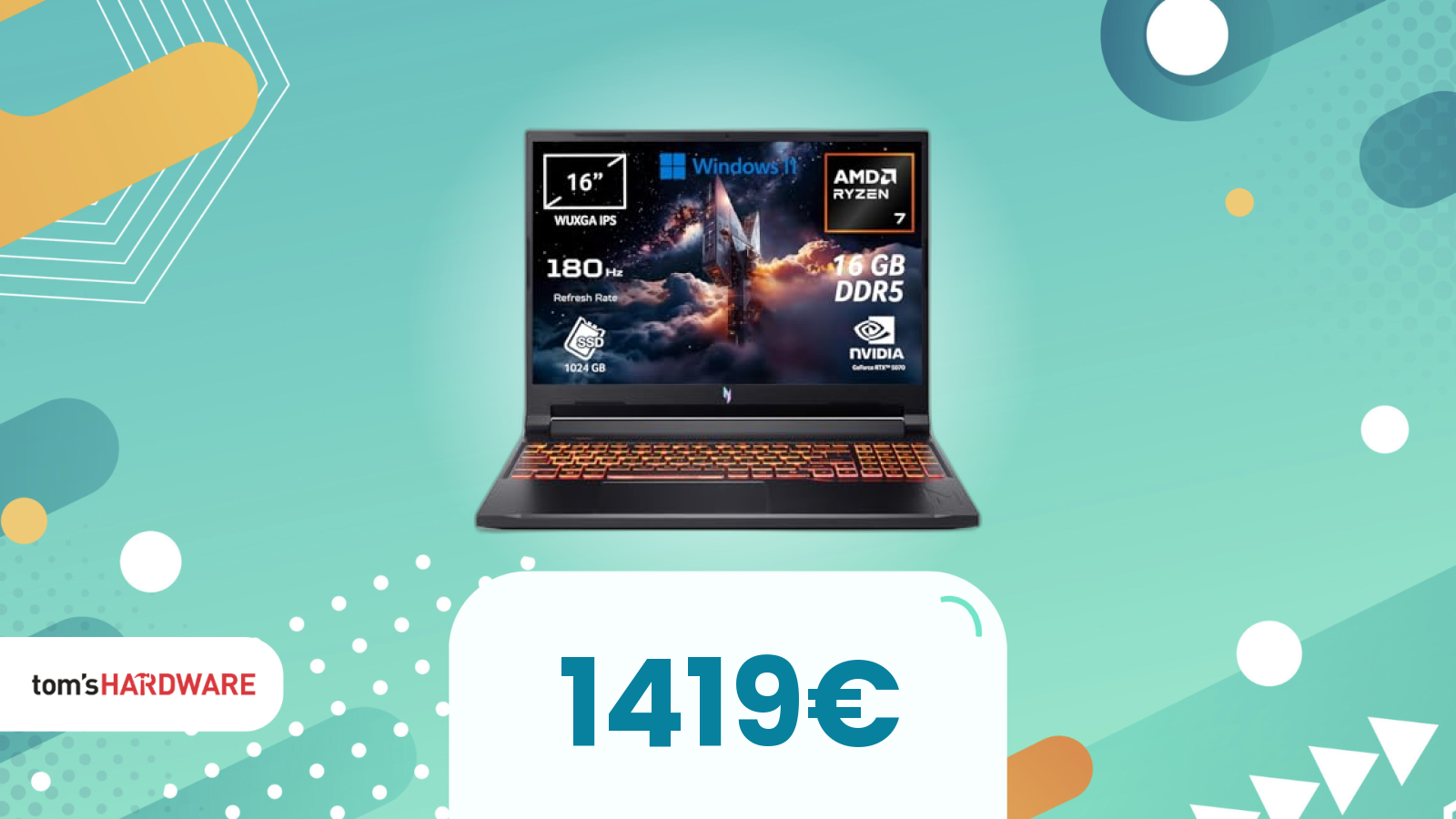 Acer Nitro V 16 AI con RTX 5070 e Ryzen 7 a PREZZO SHOCK! -160€