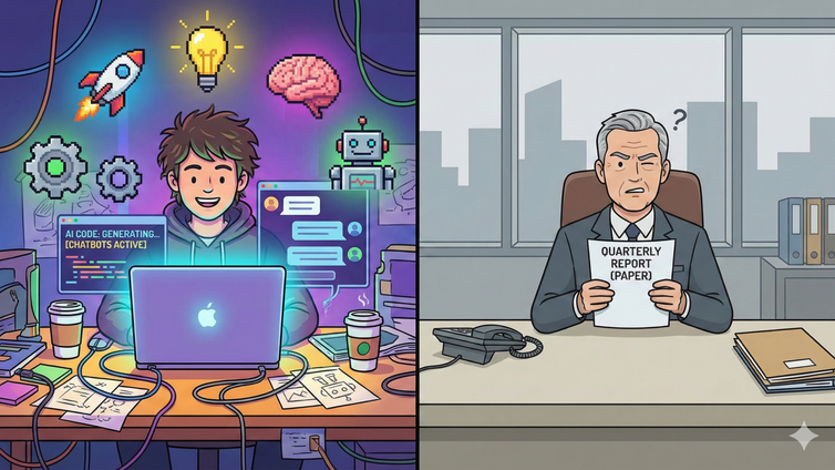 Immagine di Il paradosso dell'IA: se gli stagisti guidano la rivoluzione (e i boss devono inseguire)