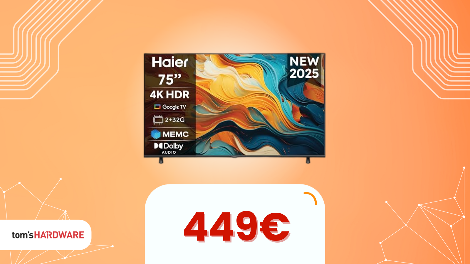 Chiudi l’anno in bellezza con una TV (2025) da 75" a 449€