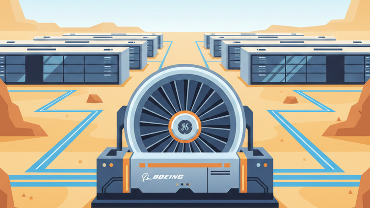 Immagine di Generatori diesel e motori a reazione presi dagli aerei per i datacenter