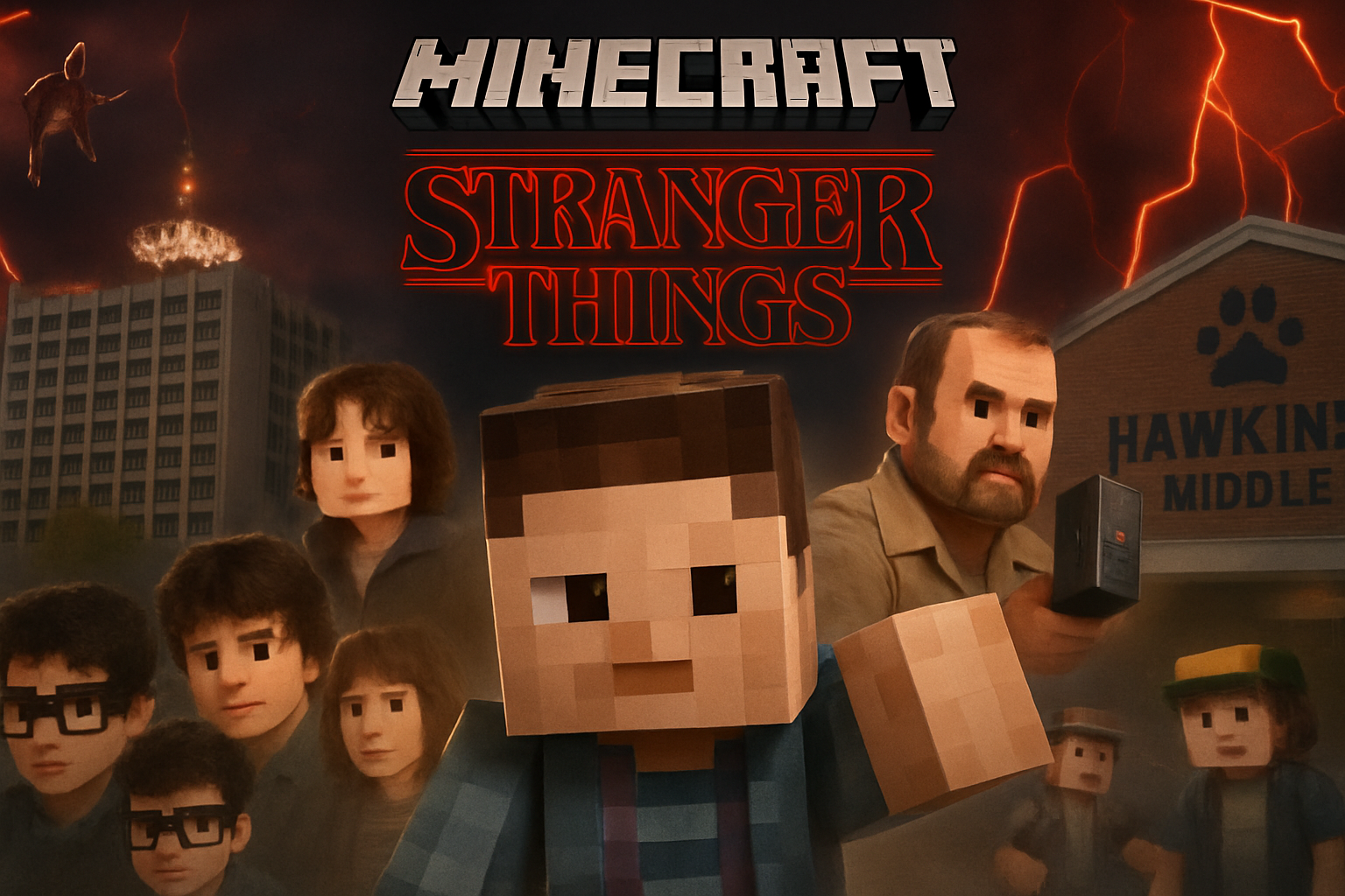 Stranger Things arriva in Minecraft, pronti a esplorare Hawkins?
