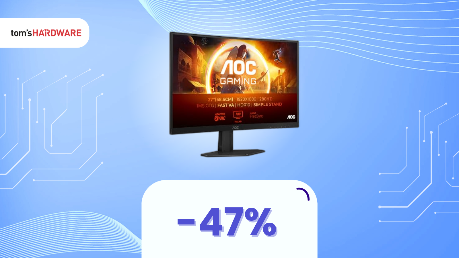 Questo ottimo monitor gaming AOC da 27" oggi è a META' PREZZO!