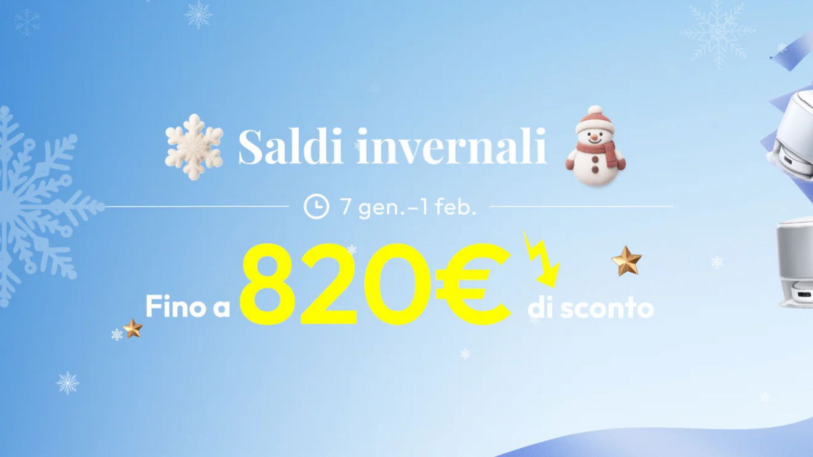 Non capita tutti i giorni risparmiare fino a oltre 800€ sui robot Narwal