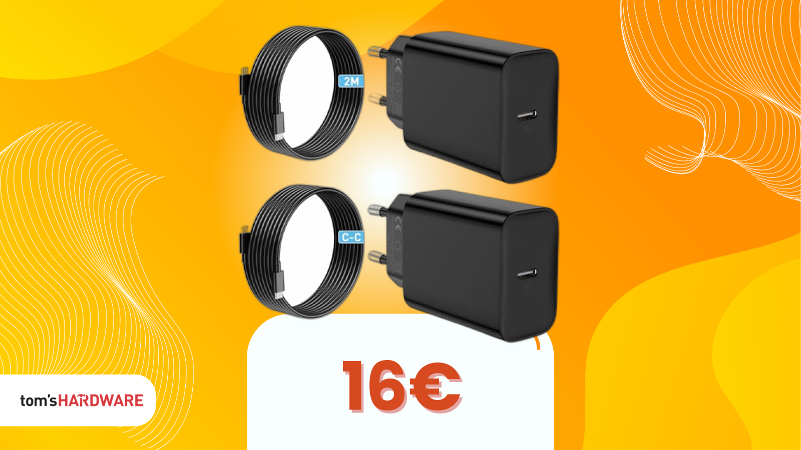 Solo 16€ per 2 caricatori rapidi con cavo extra-lungo da 2 metri