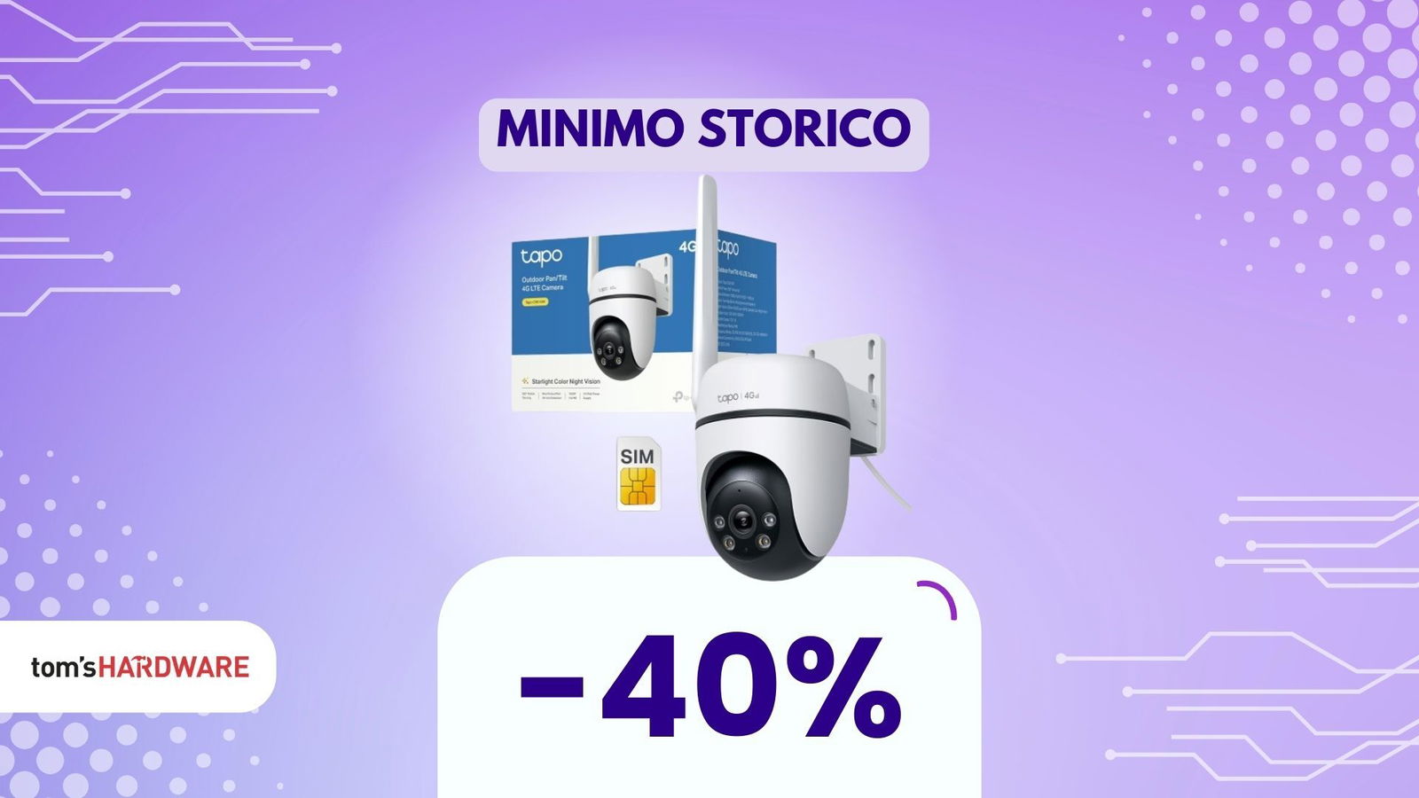 Solo per poche ore: telecamera Tapo con SIM scontata del 40%