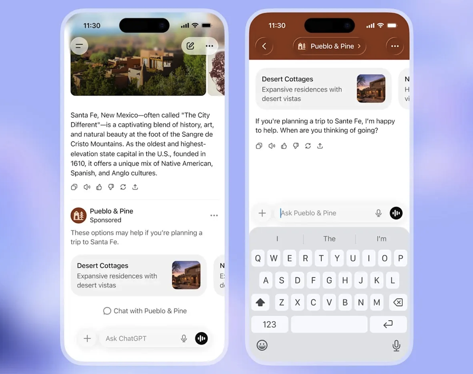 ChatGPT ora mostra pubblicità particolarmente invadenti