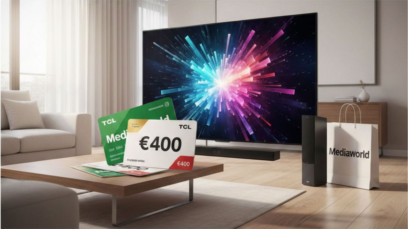 Acquista una TV TCL e ricevi fino a 400€ in Gift Card da Mediaworld