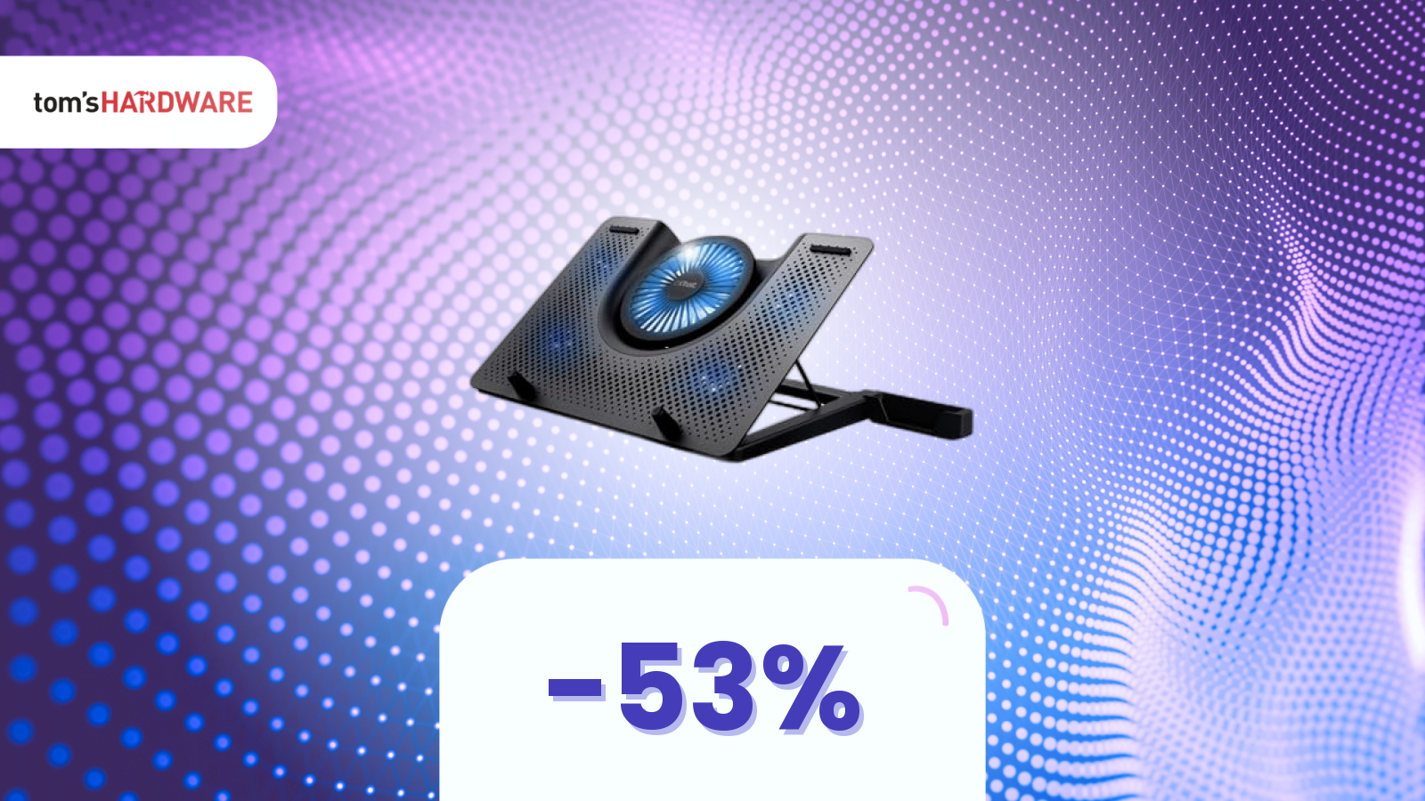 Una base di raffreddamento con un ventolone da standing ovation