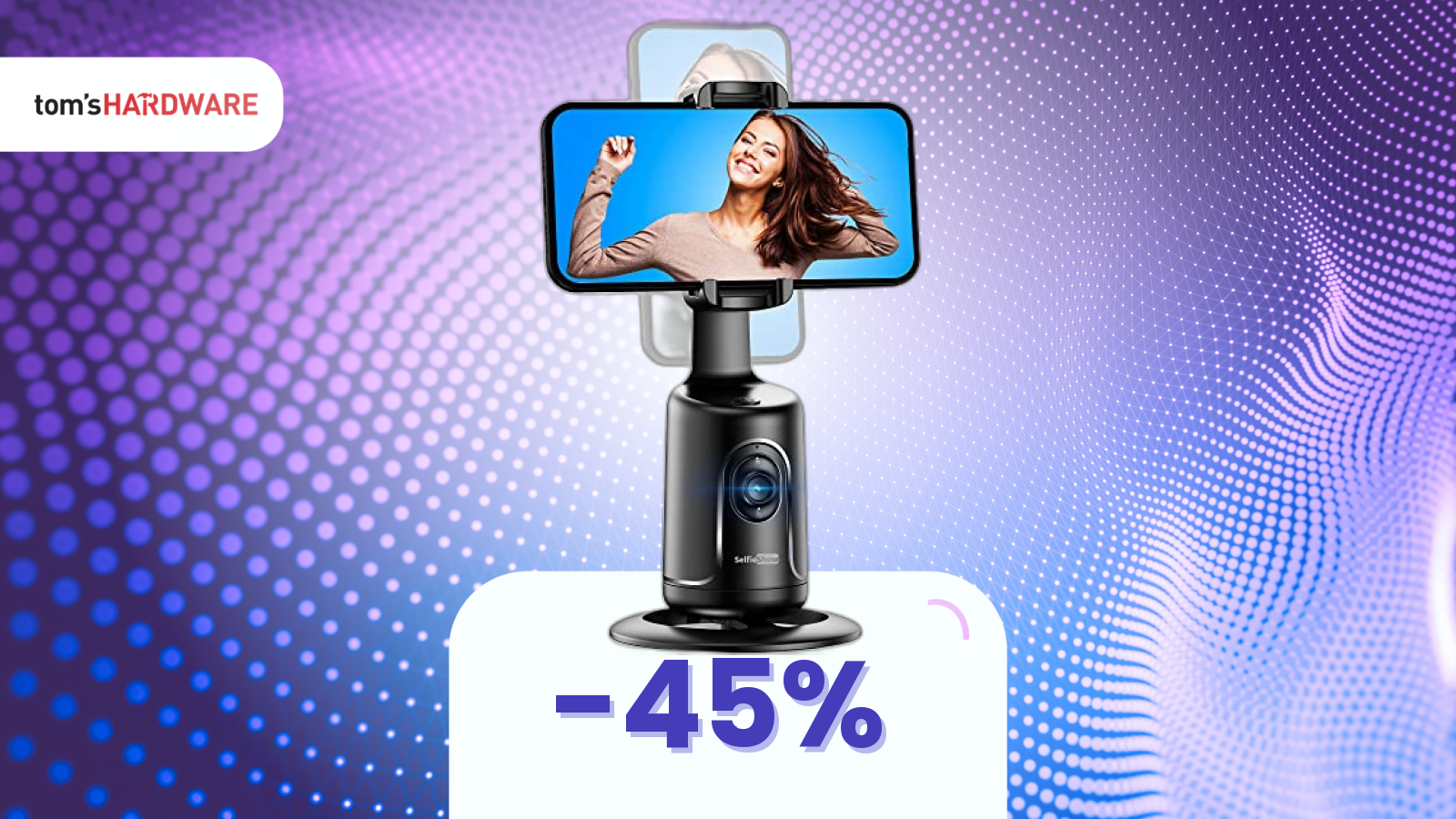 Un supporto da 22€ che fa anche il tracciamento del viso (oltre a stabilizzare)