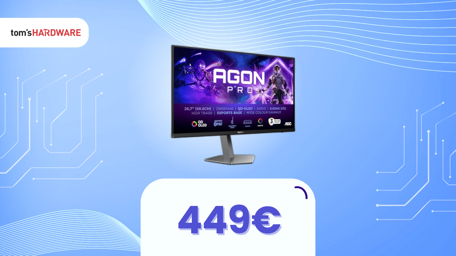 Prezzo killer: monitor OLED top ora sotto i 450€