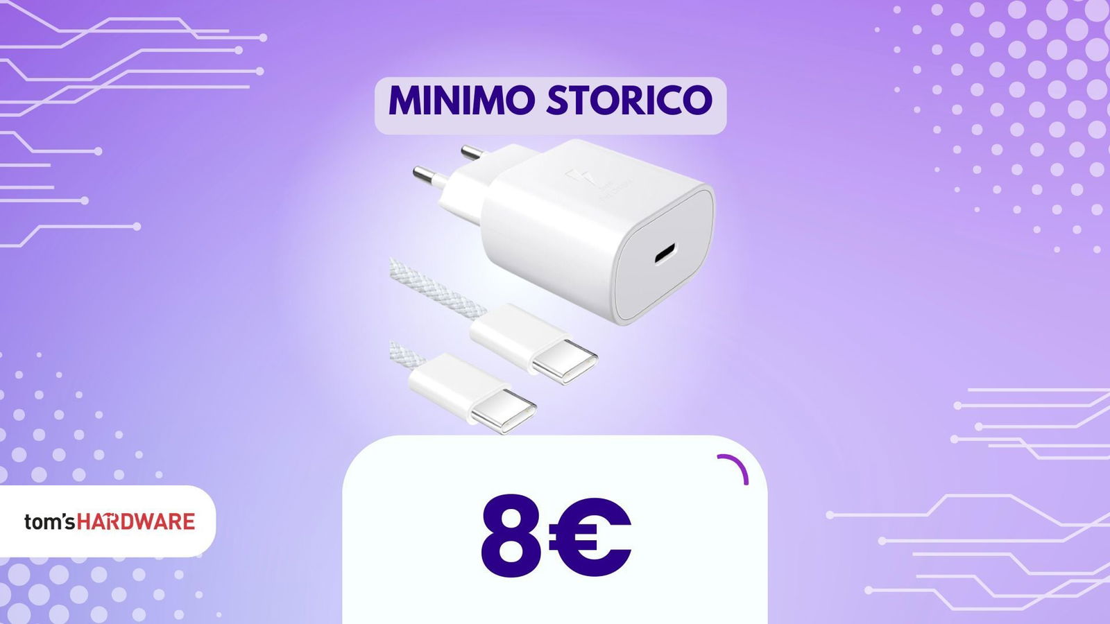 Solo 25W, ma affidabile e compatibile: caricatore USB a 8€ in super sconto