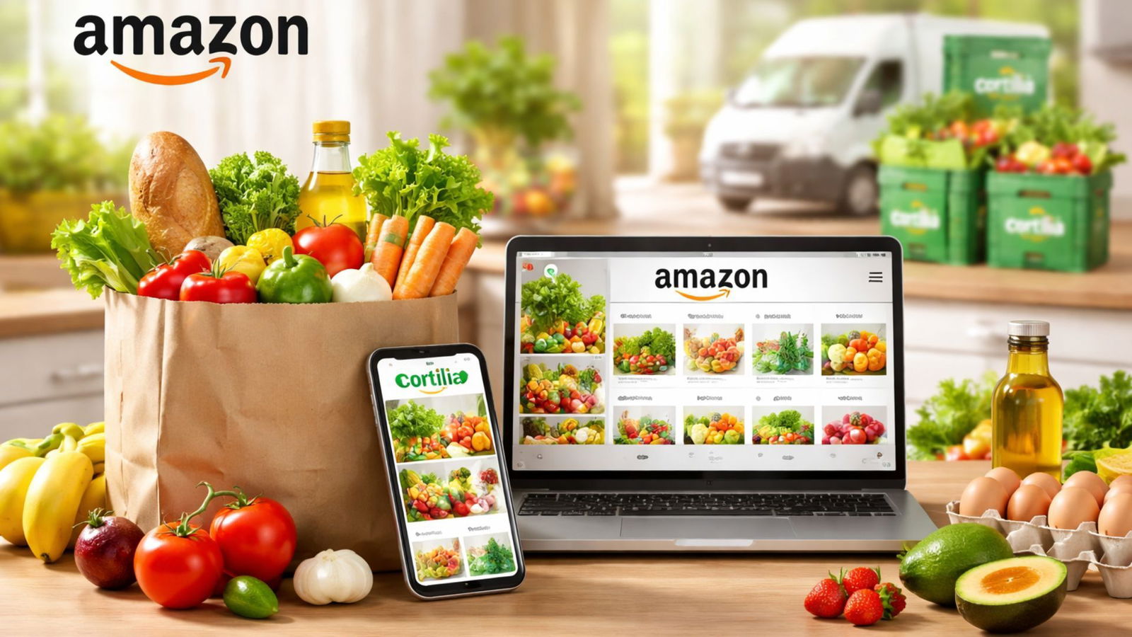 Amazon potenzia la spesa online: arriva l’opzione Cortilia