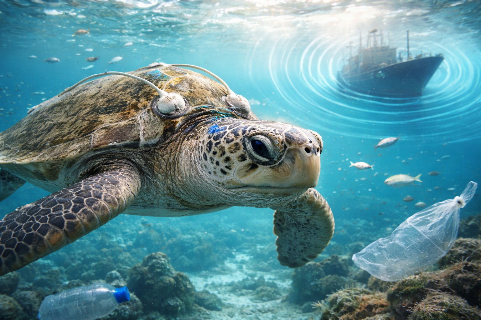 Le tartarughe a rischio sentono chiaramente le navi