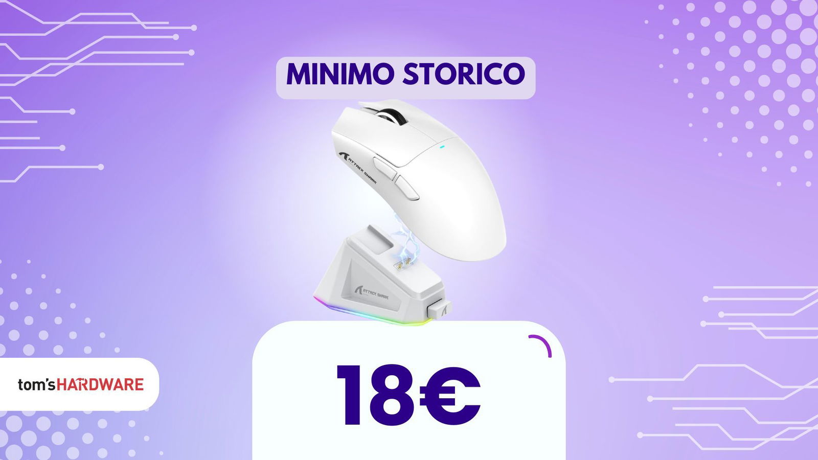 Mouse gaming con ricarica magnetica sotto i 20€: aggiungilo al carrello e basta
