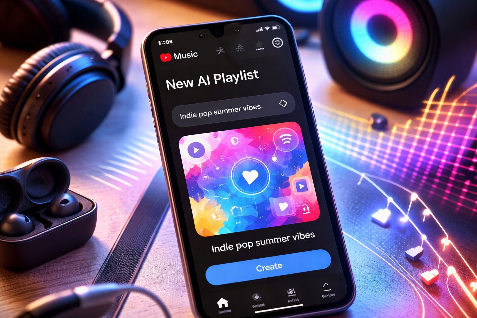 YouTube Music introduce un generatore di playlist con AI
