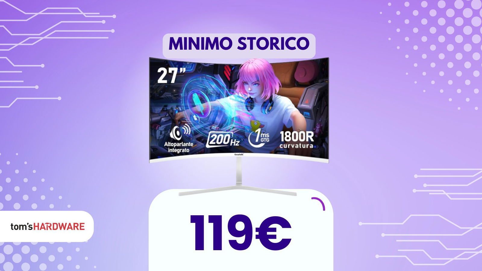 200Hz, curvo e super economico! Monitor gaming che sorprende sotto i 120€