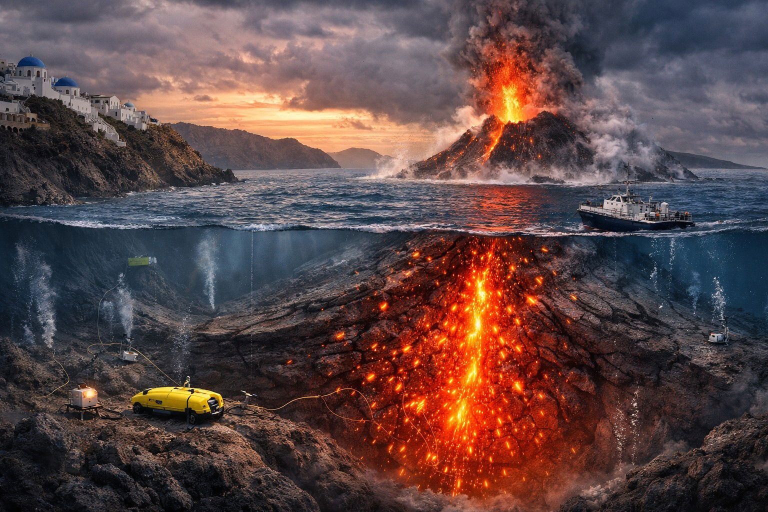 Santorini: 28.000 scosse per un’ondata di magma