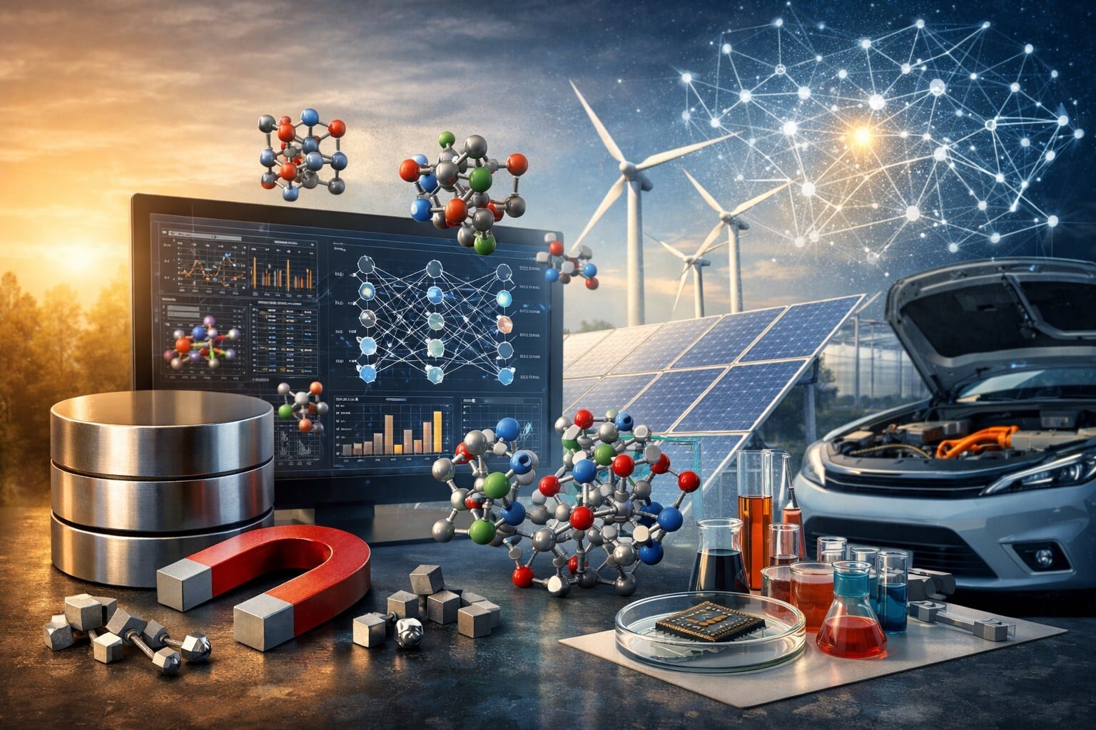 Veicoli elettrici: AI cerca magneti senza terre rare