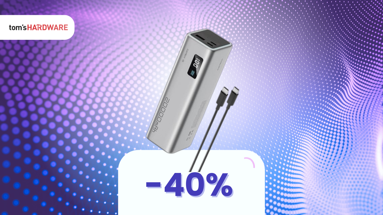 Dallo 0 al 100%, la potenza in uscita resta sempre al massimo con questa powerbank