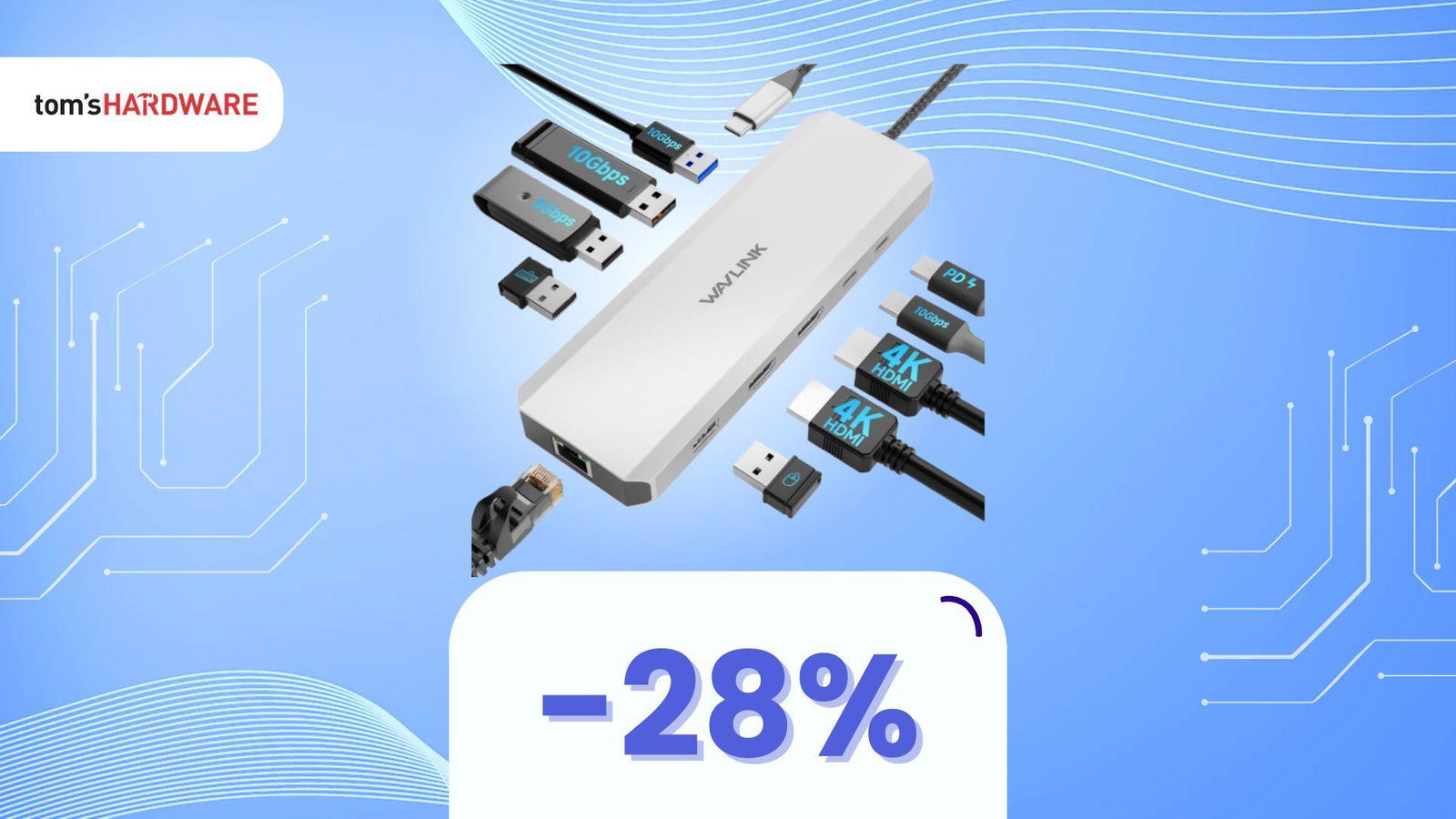 Docking Station 10-in-1 per laptop con PD 100W. Ora con 28% di sconto