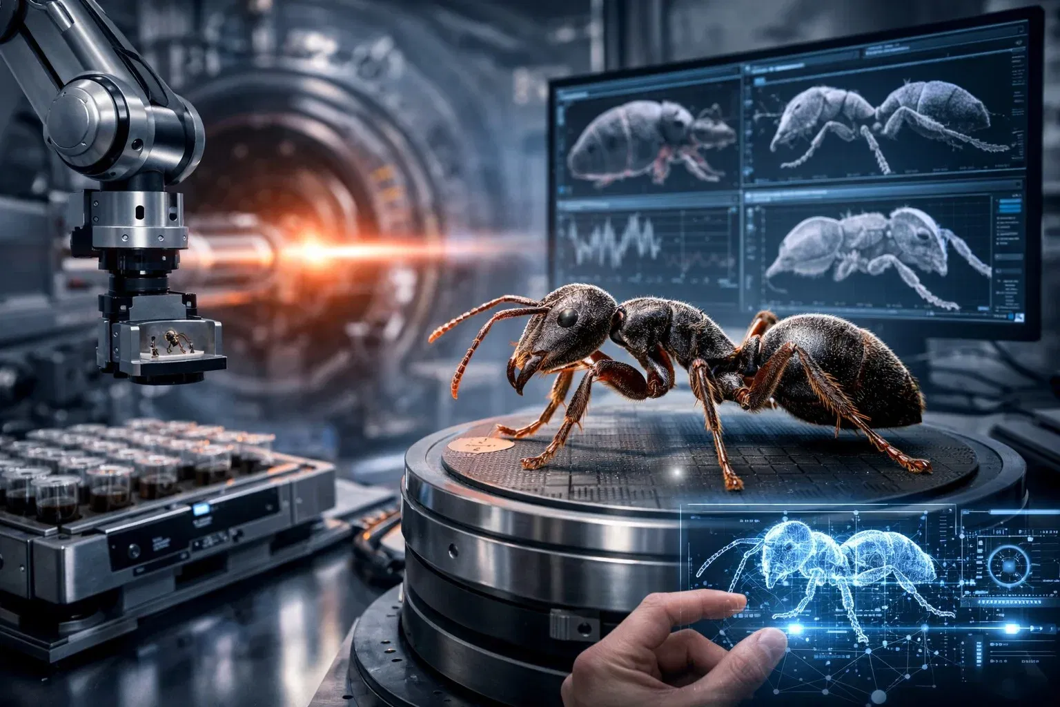 Formiche 3D create con un acceleratore di particelle