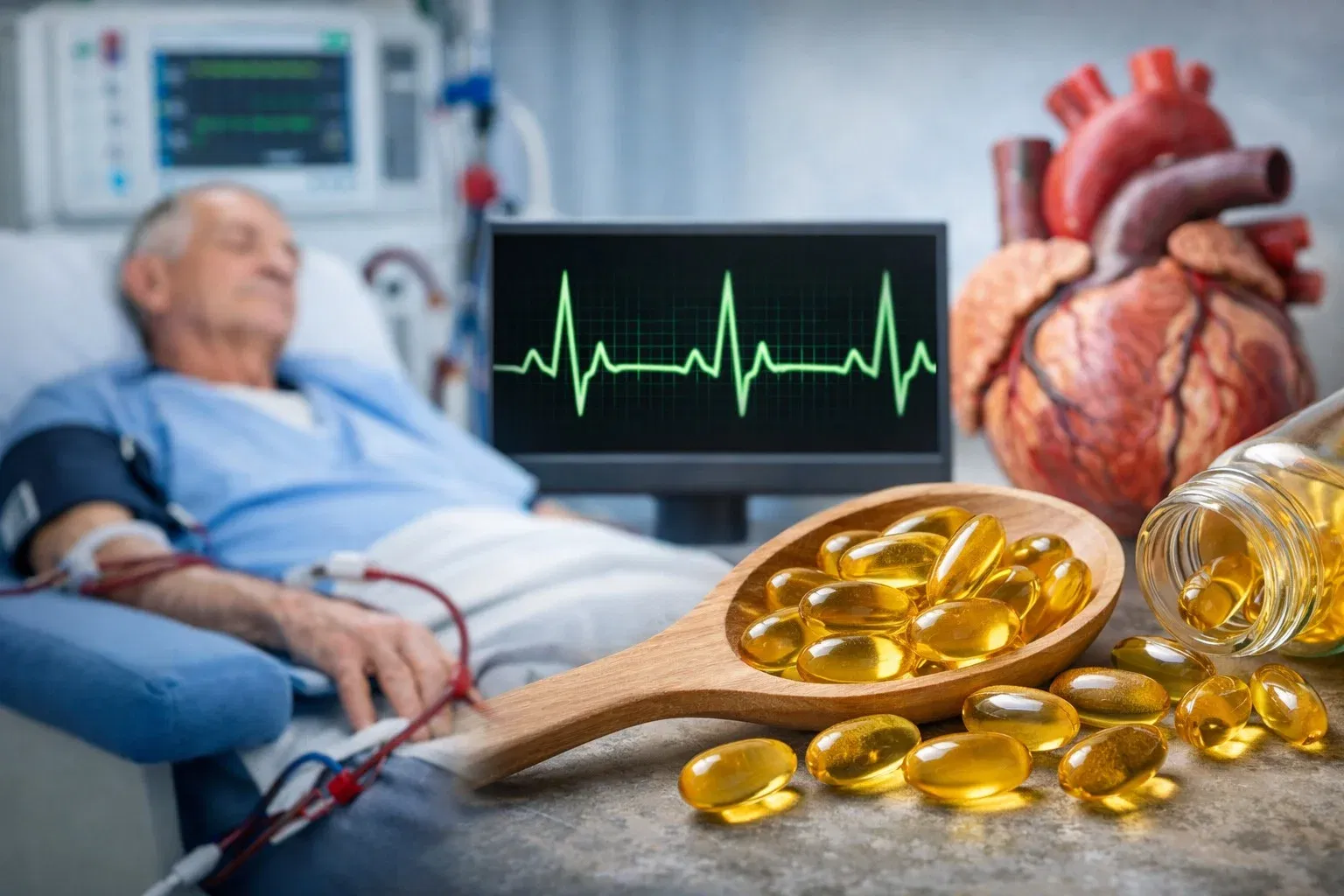 Gli Omega-3 dimezzano quasi il rischio cardiaco in dialisi