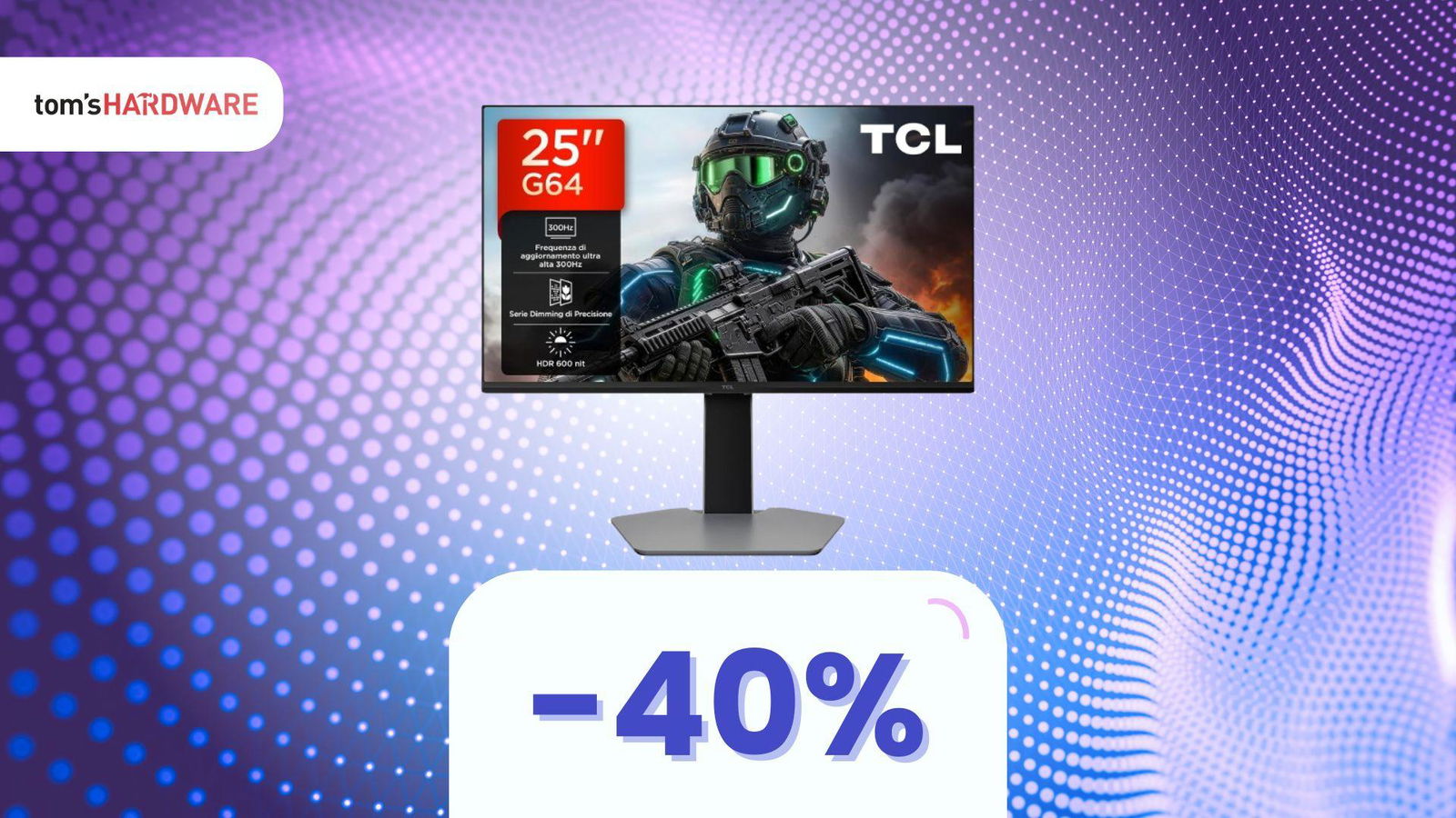 Non è una TV: il monitor gaming TCL con super specifiche oggi costa pochissimo