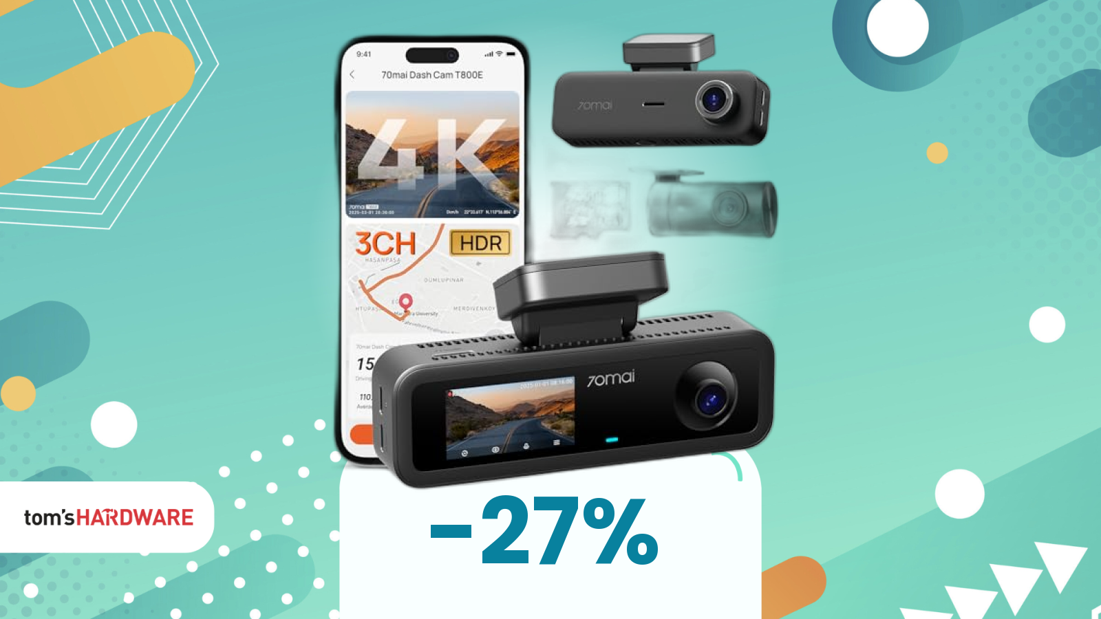 Immagine di Poche come lei, nessuna come questa: Dash Cam 4K 3 canali in offerta