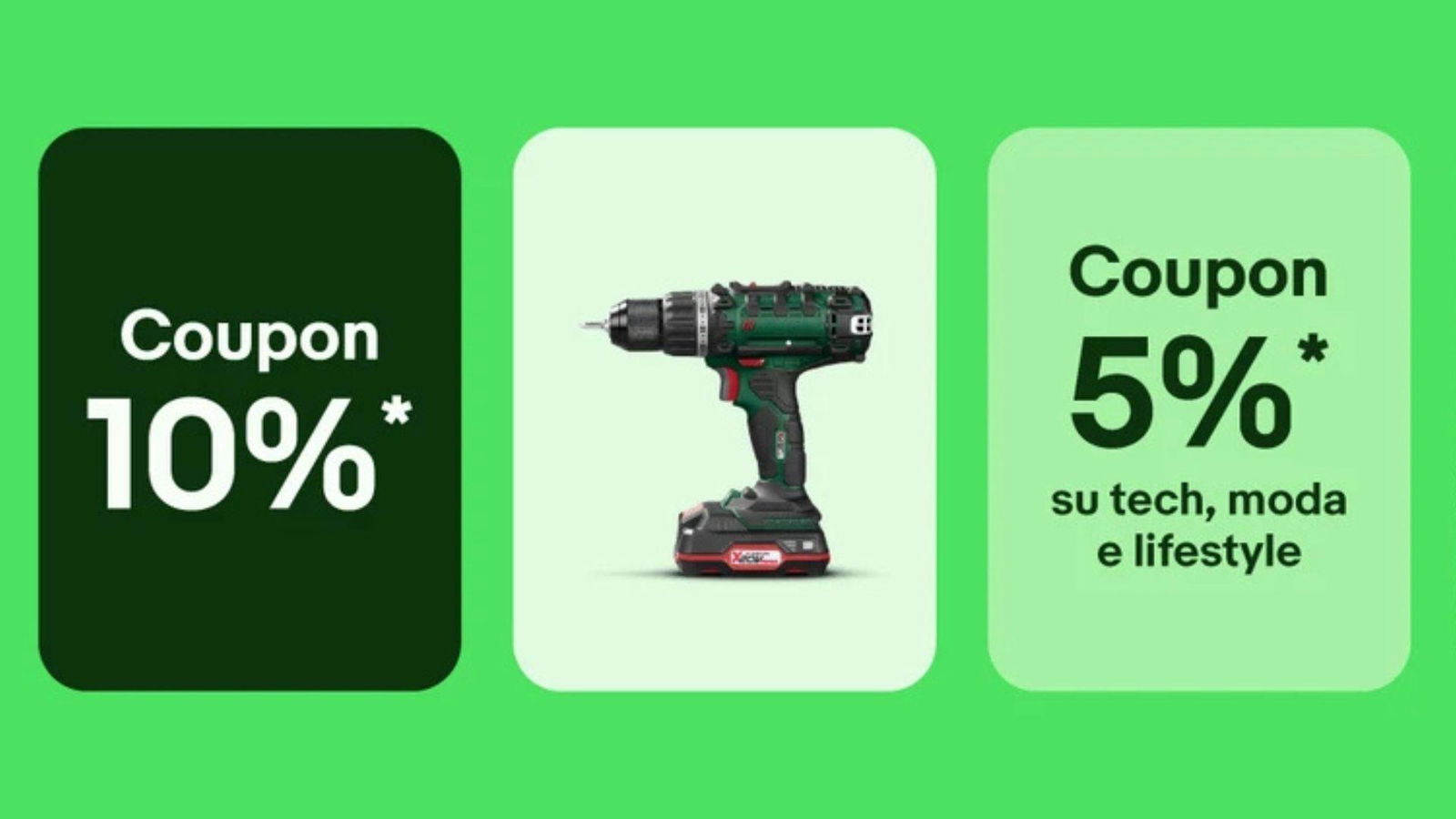 Oggi eBay raddoppia: 2 coupon per risparmiare su tutto!