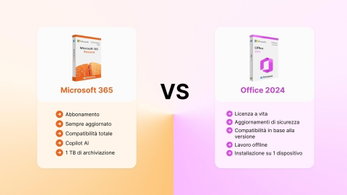 Confronto diretto tra Microsoft 365 in abbonamento e Office 2024 licenza a vita