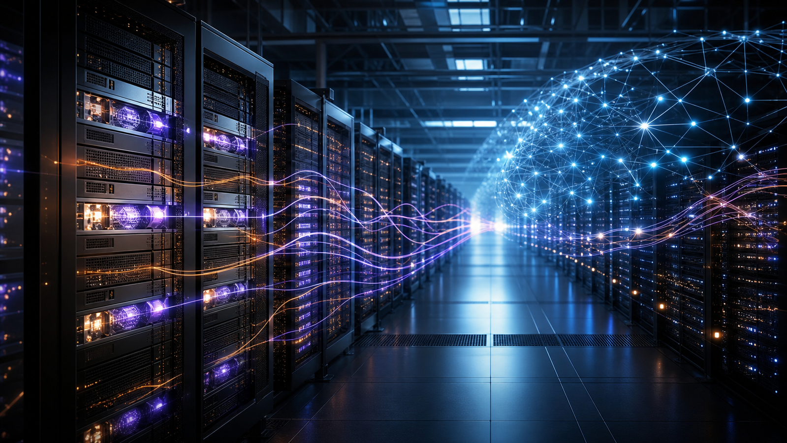 Processori e chip AMD per data center, infrastruttura tecnologica per l'elaborazione di intelligenza artificiale