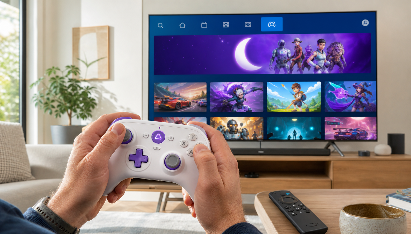 Schermata di Prime Video con nuova sezione dedicata ai giochi in streaming su televisore