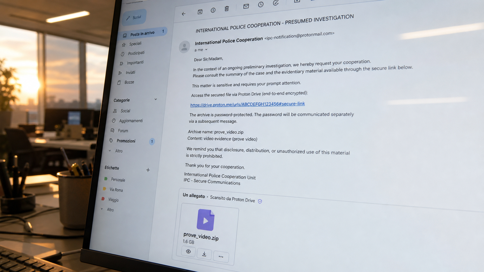 Finti avvisi Interpol colpiscono le PMI con un ransomware