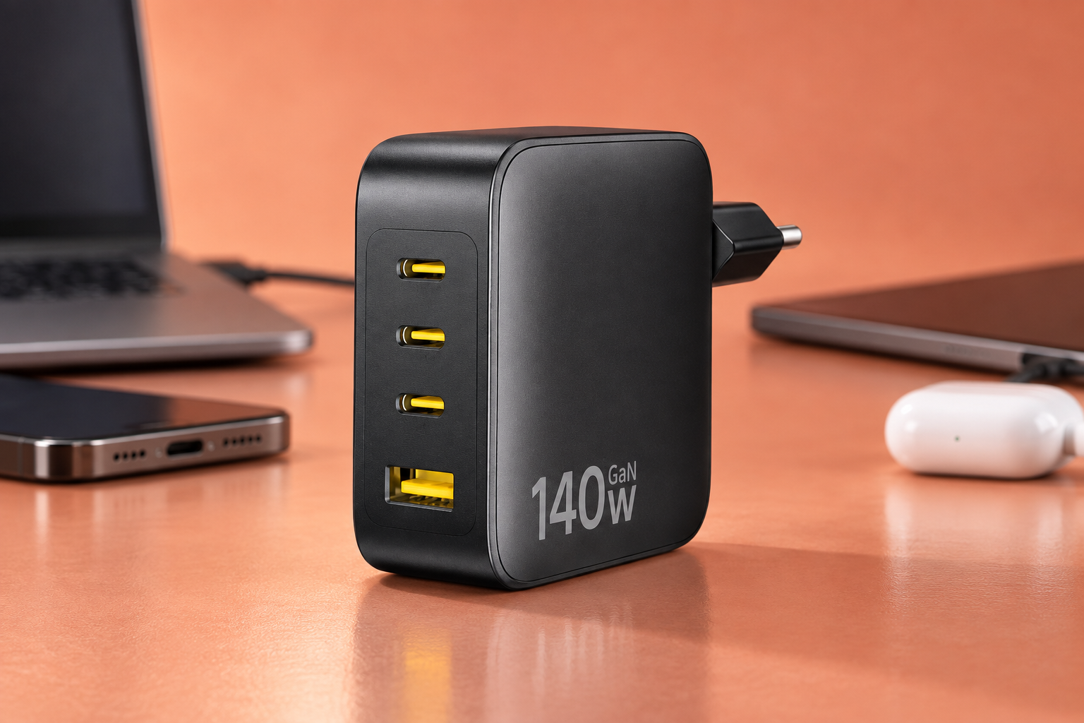 Baseus Enerfill 140W scontato del 20%, due MacBook a 70W cia