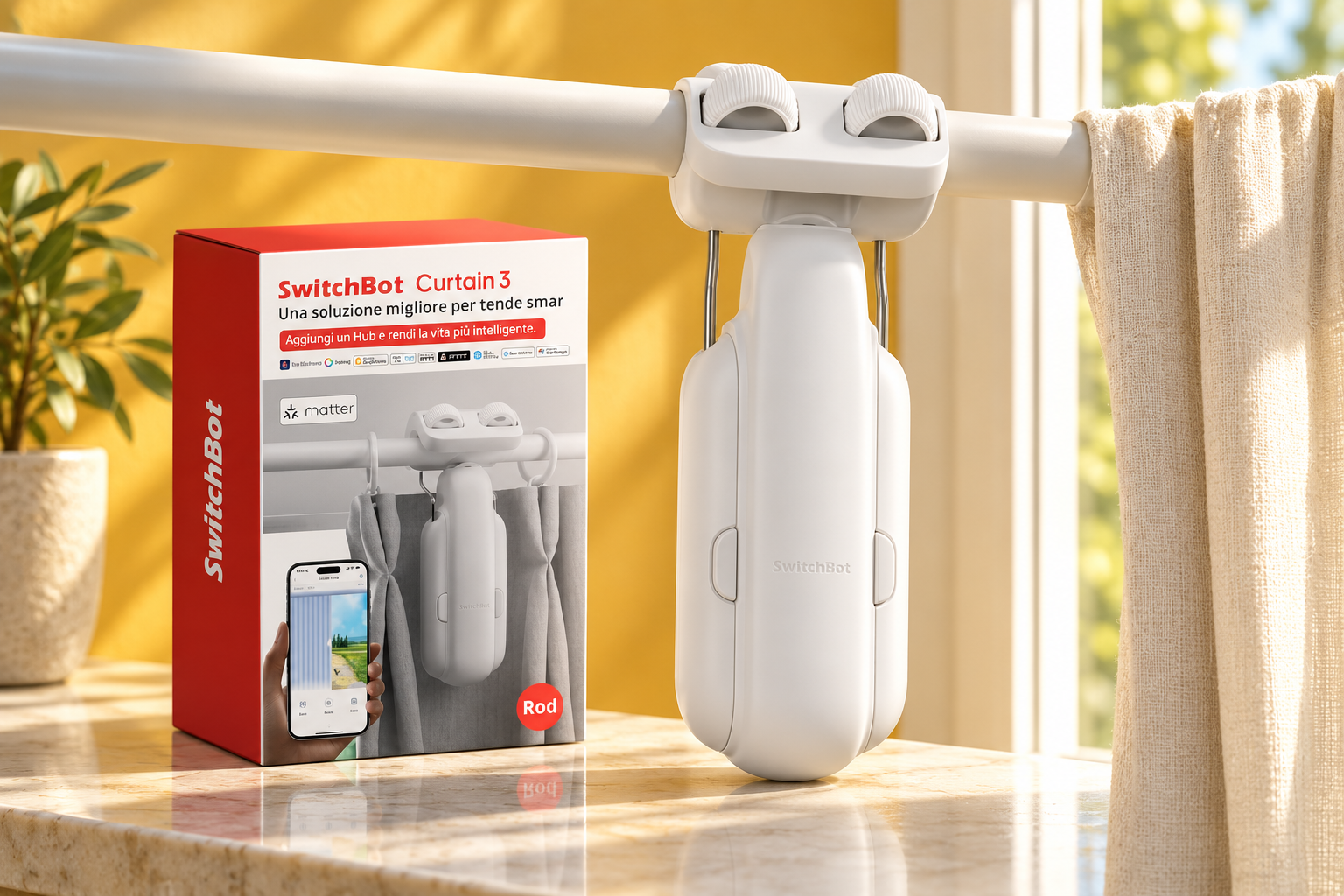 SwitchBot Curtain 3 apre le tende dall’app, senza cambiare il bastone